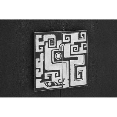 Pacific Black Faux Shark Skin Large Cabinet