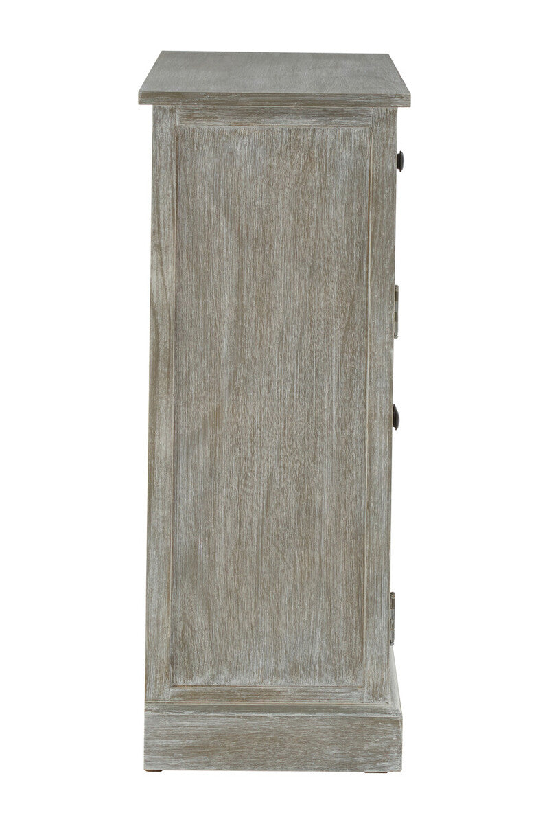 Heritage Grey Wash Lattice Door Cabinet