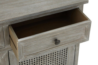 Heritage Grey Wash Lattice Door Cabinet