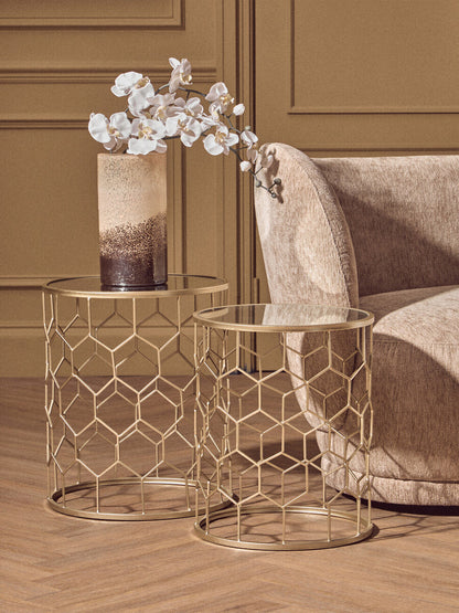 Arcana Set of Two Honeycomb Side Tables