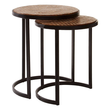 Halle Set of Two Chevron Design Nesting Tables