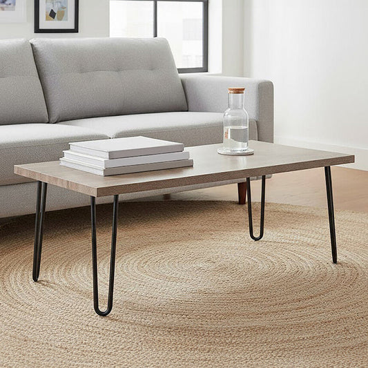 Borough Veneer Top and Metal Legs Coffee Table