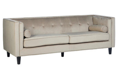3 Seater Mink Velvet Sofa, Felisa