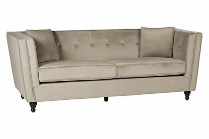3 Seater Mink Velvet Sofa, Ferris