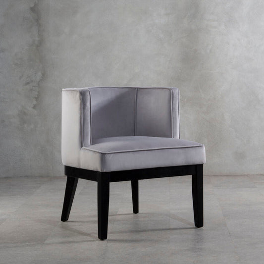 Daxton Light Grey Velvet Curved Back Chair