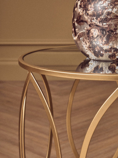 Arcana Set Of Two Gold Finish Side Tables