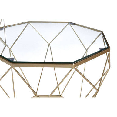 Arcana Gold Finish Geometric Design Set Of 2 Tables