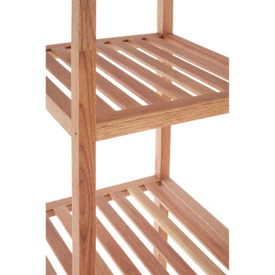 Arla 5 Tier Walnut Wood Tall Shelf Unit