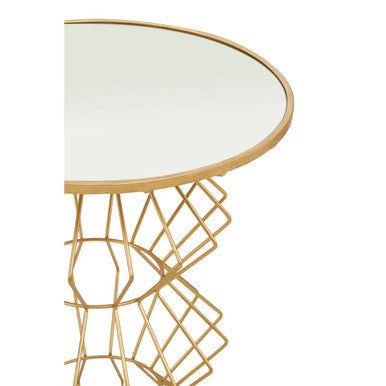 Yaxi Gold Finish Frame Table