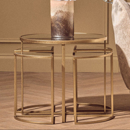 Farran Champagne Gold Set Of 5 Tables