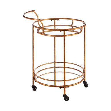 Hadley 2 Tier Gold Finish Drinks Trolley