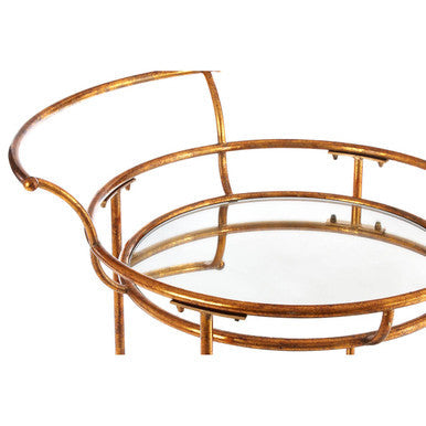 Hadley 2 Tier Gold Finish Drinks Trolley