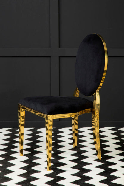 Sarita Stackable Gold Finish Dining Chair