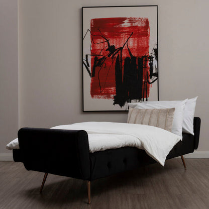 Black Velvet Sofa Bed, Hayton