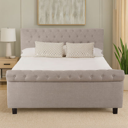 Orlando Light Grey Ottoman King Bed