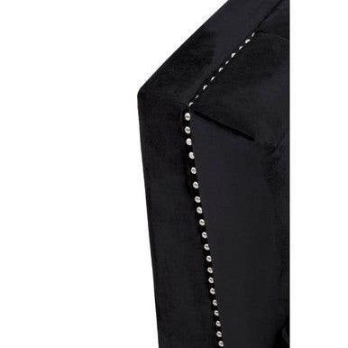 2 Seater Black Velvet Sofa, Hansa