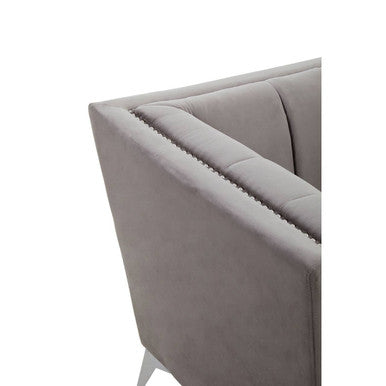Hansa Grey Velvet Chair