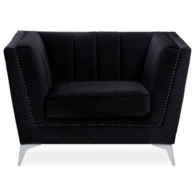 Hansa Black Velvet Chair