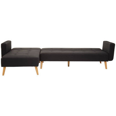 Black Linen Corner Sofas Bed, Hansa Hagen