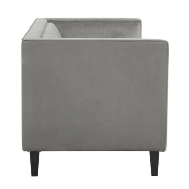 3 Seater Grey Velvet Sofa, Helia