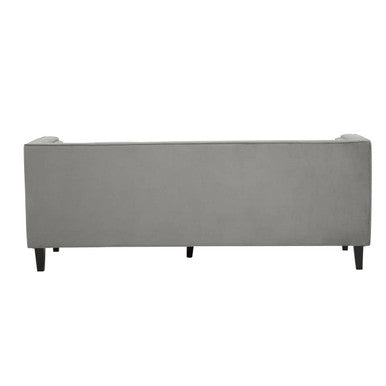 3 Seater Grey Velvet Sofa, Helia