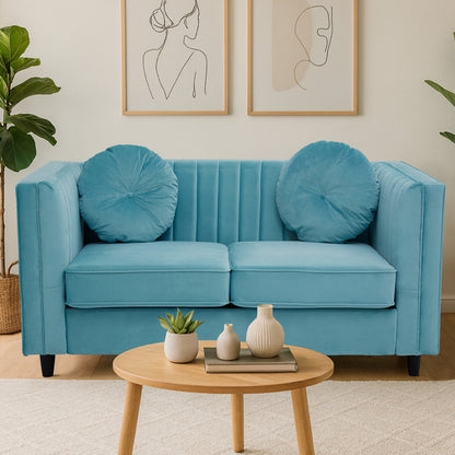 2 Seater Green Velvet Sofa, Farah