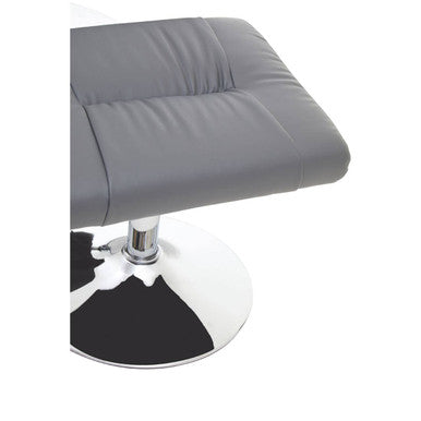 Denton Grey Leather Effect Reclining Chair And Footstool