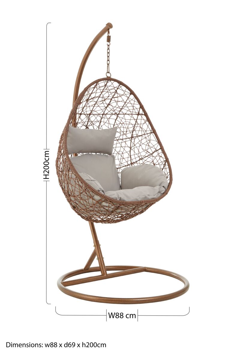 Goa Brown Rattan Hanging Chair