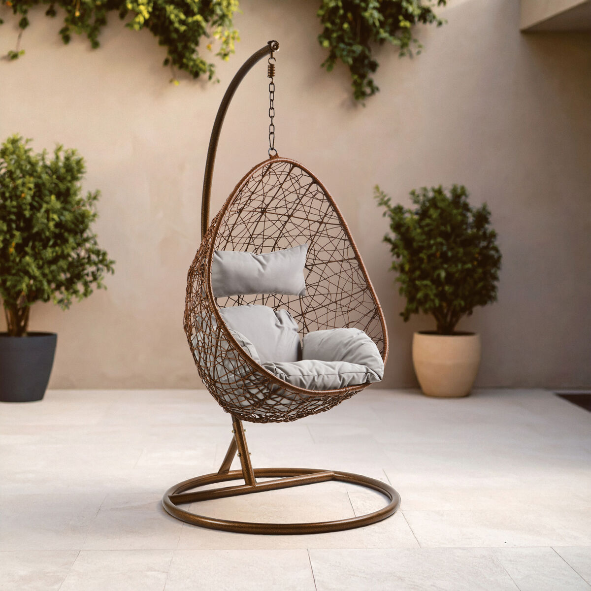 Goa Brown Rattan Hanging Chair