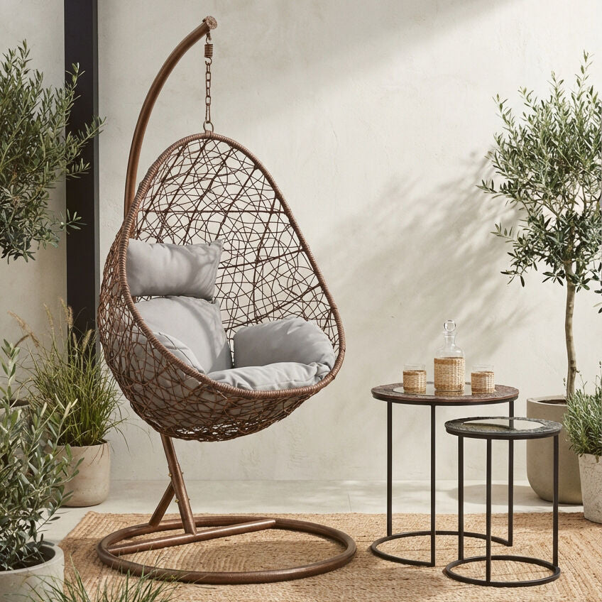 Goa Brown Rattan Hanging Chair