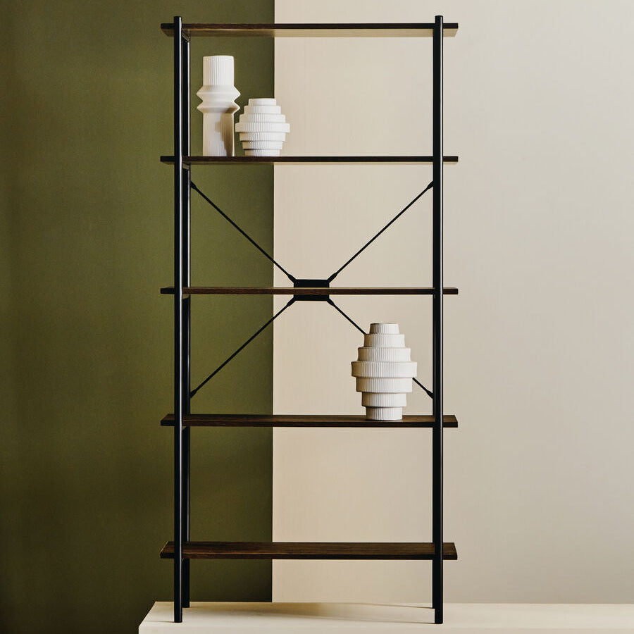 Bradbury Five Tier Dark Oak Shelf Unit