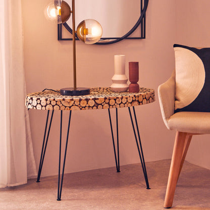 Lacuna Fir Wood Oval Coffee Table