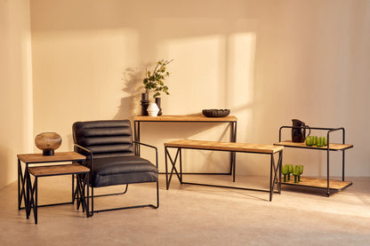 Kickford Parquet Fir Wood Coffee Table