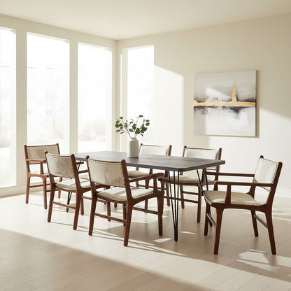 Anube Dark Grey Veneer Dining Table