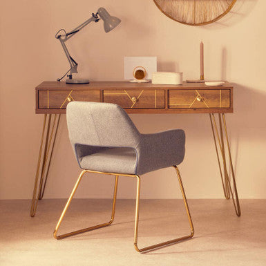 Flori Three Drawer Desk