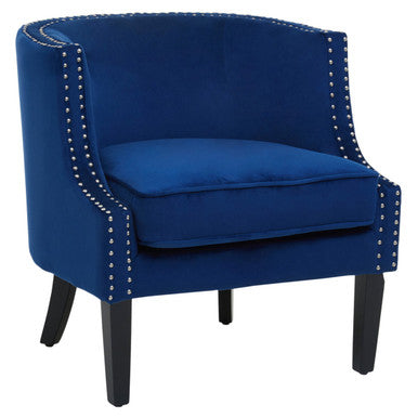 Larissa Blue Velvet Studded Chair