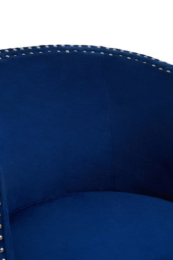 Larissa Blue Velvet Studded Chair