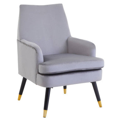 Loretta Grey Velvet Accent Chair