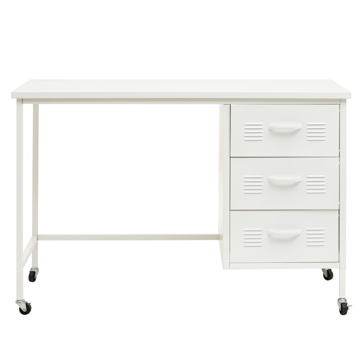 Academy Three Drawer White Desk