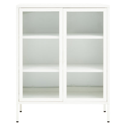 Acier Two Door White Metal Cabinet
