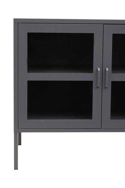 Acier Three Door Grey Metal Sideboard