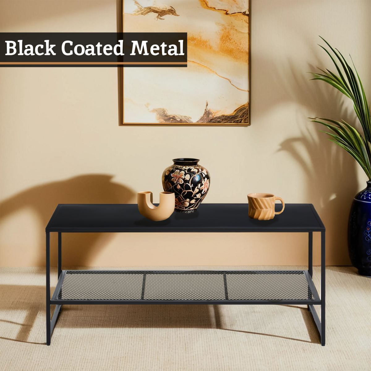 Acero Black Metal Coffee Table