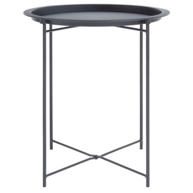 Acero Grey Metal Round Side Table