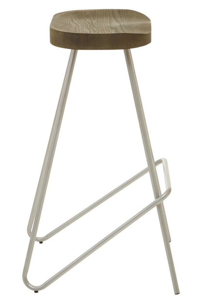 District Silver Metal Frame Bar Stool