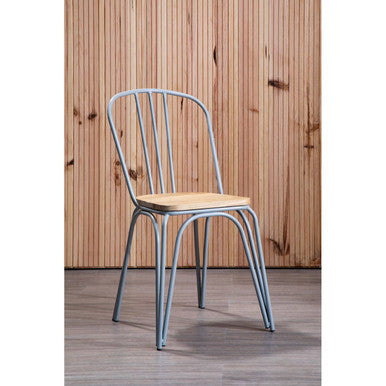 District Grey Finish Metal Frame Dining Chair