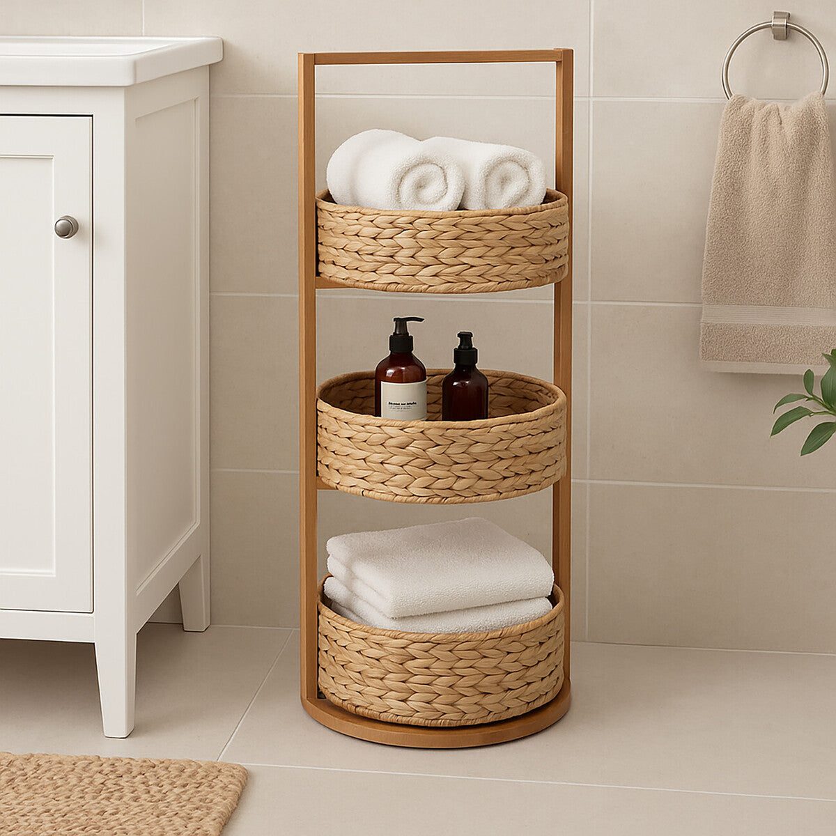 Arles 3 Tier Water Hyacinth Storage Caddy