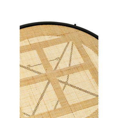 Depok Rattan Round Coffee Table With Cross Metal Legs