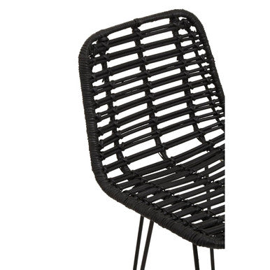 Lagom Black Natural Rattan Bar Chair