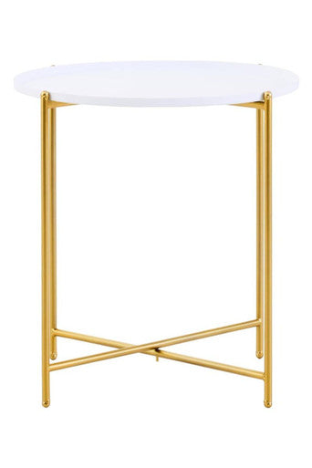 Trosa White and Gold Side Table
