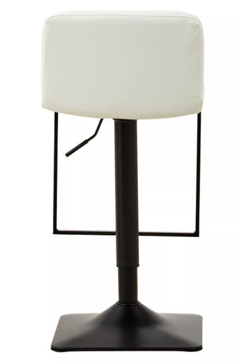 Baina White Leather Effect And Black Base Bar Chair
